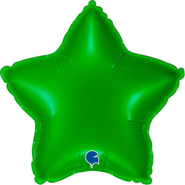 9" Grabo Green Plain Star Air Fill Balloons