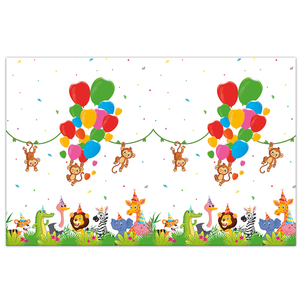 (image for) Jungle Balloons Plastic Tablecover 1pk