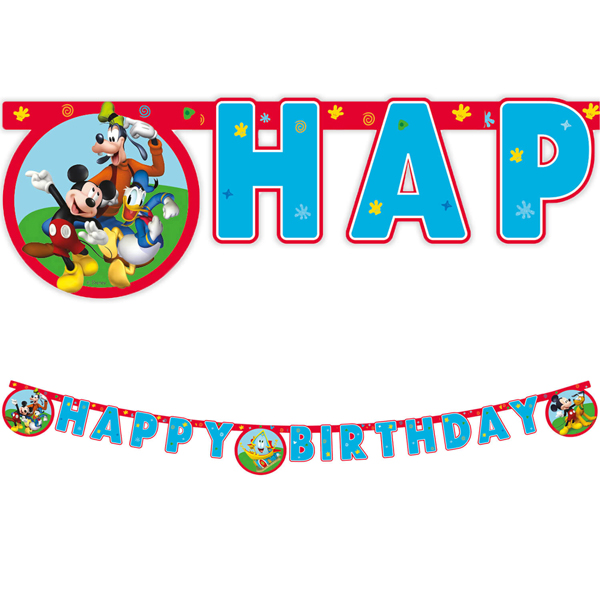 (image for) Mickey Mouse Rock The House Happy Birthday Die Cut Banner