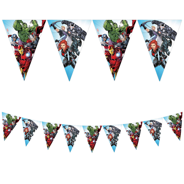 (image for) Avengers Infinity Stones Party Paper Triangle Flag Banner 1pk