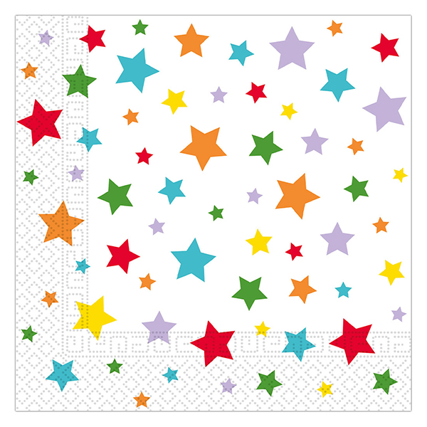 (image for) Multicolor Bright Stars Paper Napkins 20pk