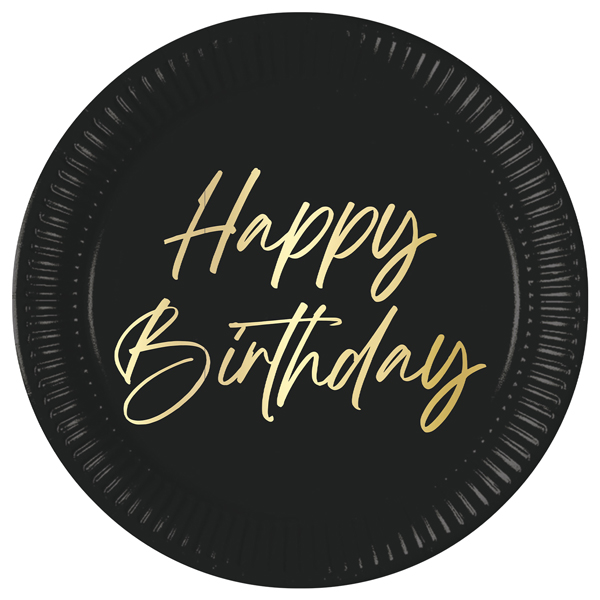 (image for) Elegant Happy Birthday Paper Plates 8pk