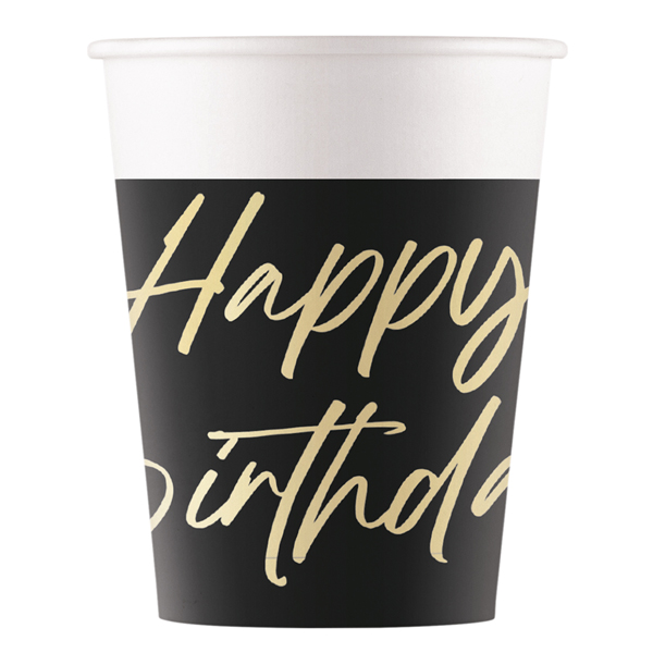 (image for) Elegant Happy Birthday Paper Cups 8pk