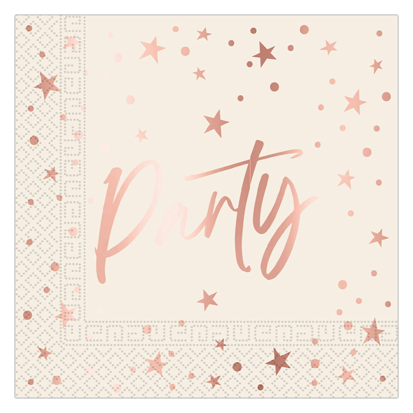Rose Gold Party Napkins 20pk