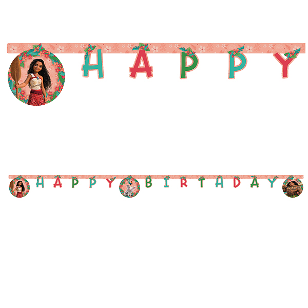 (image for) Moana 2 Sailing Spirit Party Happy Birthday Banner 1pk