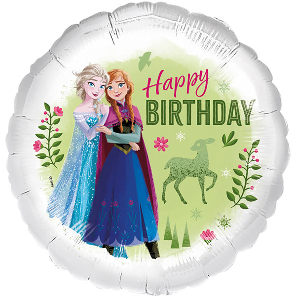 18" Disney Frozen Anna & Elsa Happy Birthday Foil Balloons