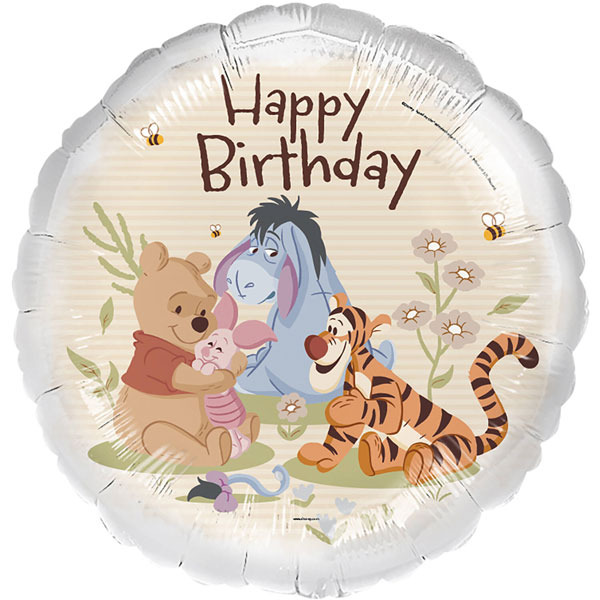 18" Disney Winnie & Friends Happy Birthday Foil Balloons