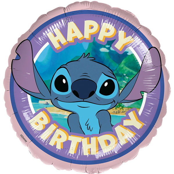 18" Disney Stitch Happy Birthday Foil Balloons