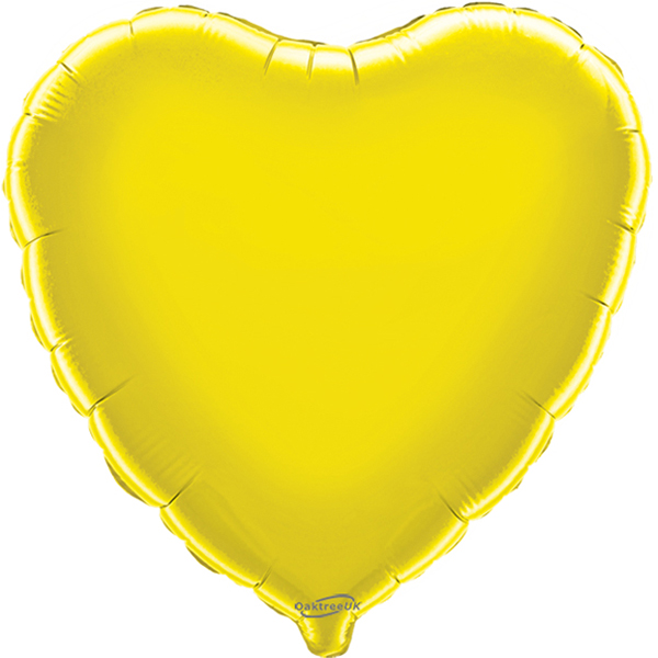 18" Yellow Heart Shape Foil Balloons Packaged