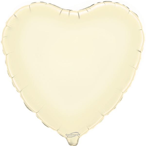 18" Ivory Heart Shaped Foil Balloons