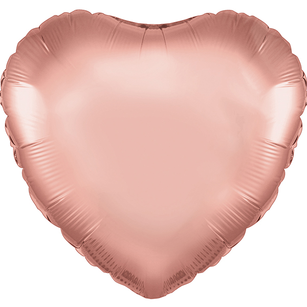 18" Rose Gold Heart Shape Foil Balloon Packaged