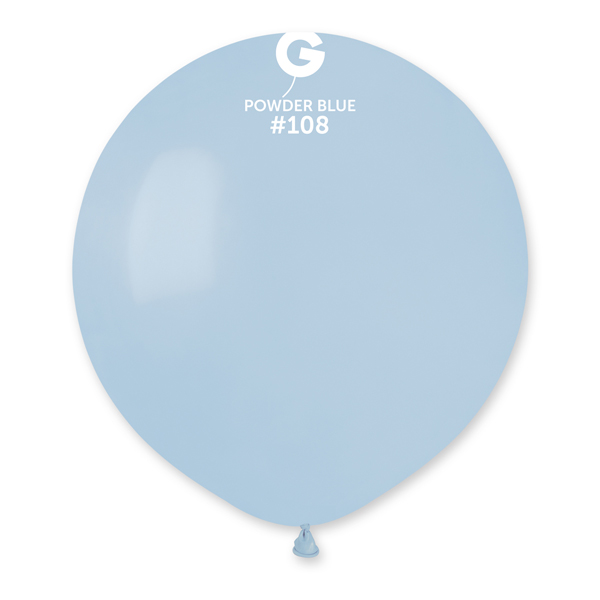 19" Marshmallow Powder Blue Latex Balloons 25pk