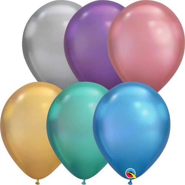 (image for) 11" Chrome Assorted Latex Balloons 100pk