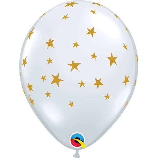 (image for) 11" Diamond Clear Contempo Stars Latex Balloons 25pk