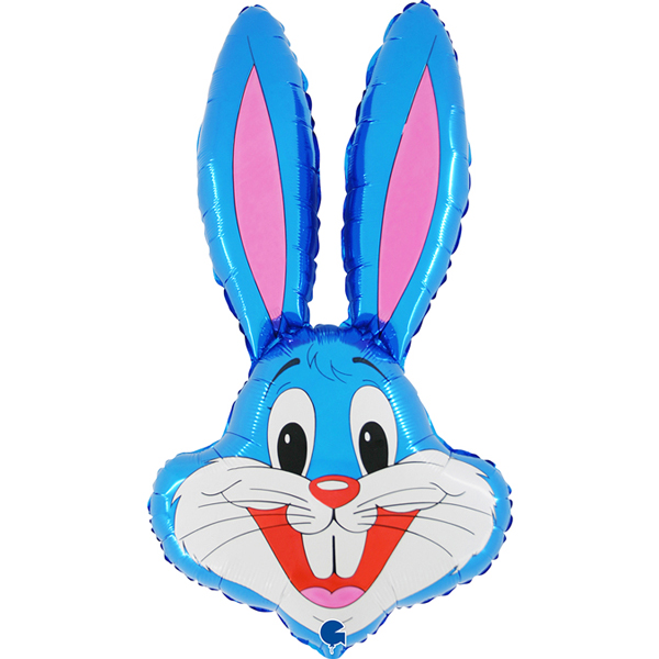 (image for) 34" Blue Rabbit Head Supershape Balloons