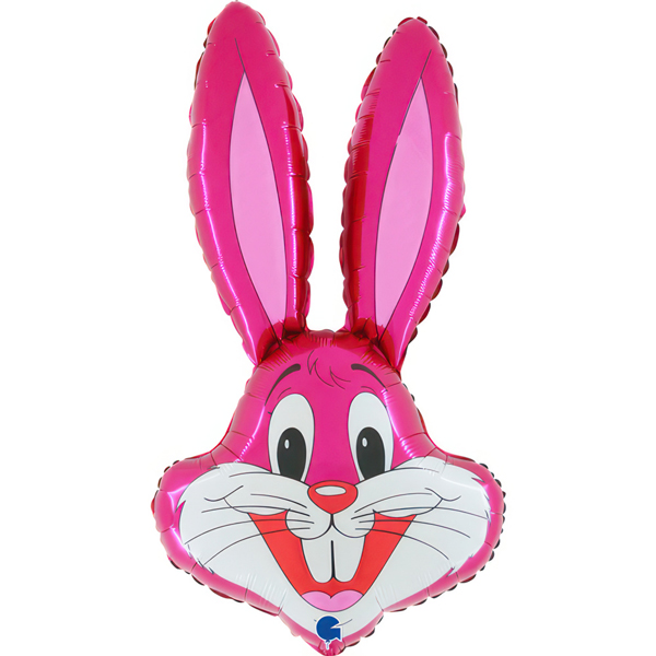 (image for) 34" Fuchsia Pink Rabbit Head Supershape Balloons