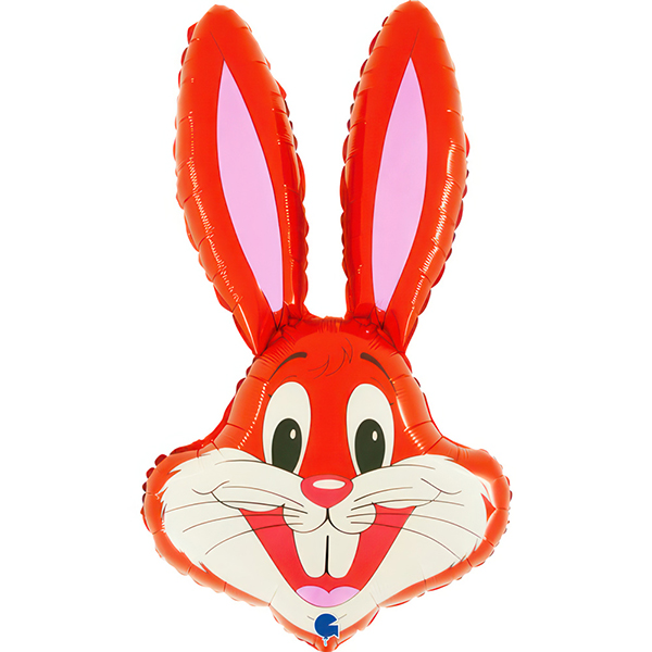 (image for) 34" Red Rabbit Head Supershape Balloons