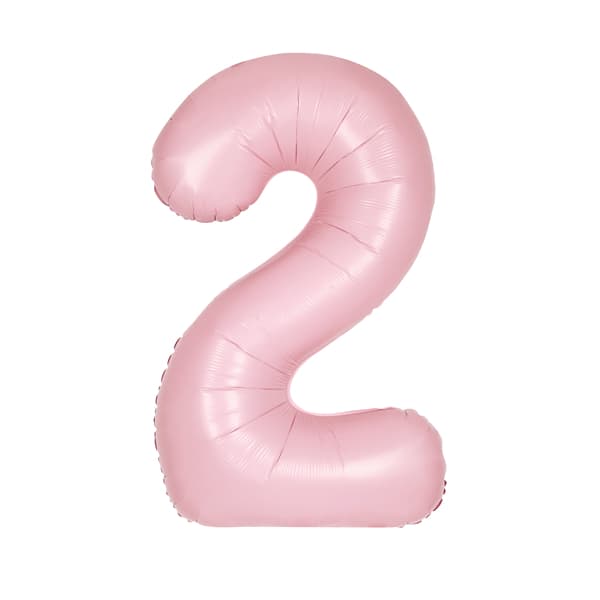 (image for) 34" Pastel Matte Pink Number 2 Supershape Balloons