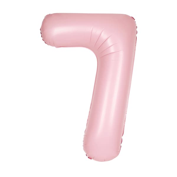 (image for) 34" Pastel Matte Pink Number 7 Supershape Balloons