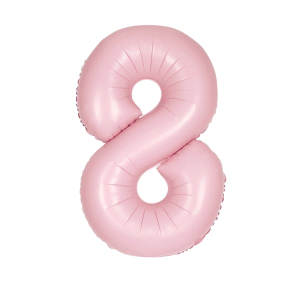 (image for) 34" Pastel Matte Pink Number 8 Supershape Balloons