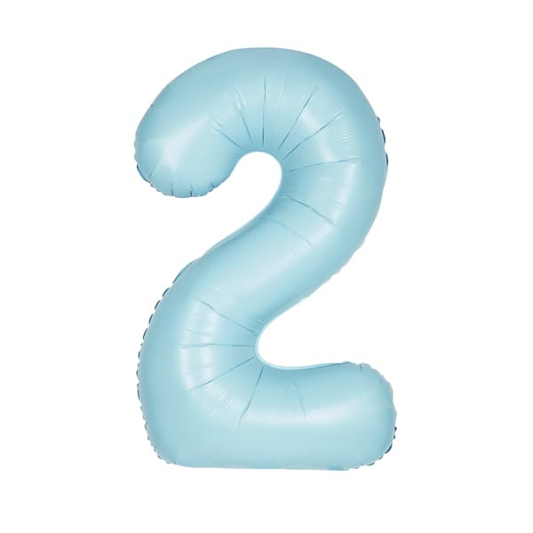 (image for) 34" Pastel Matte Blue Number 2 Supershape Balloons