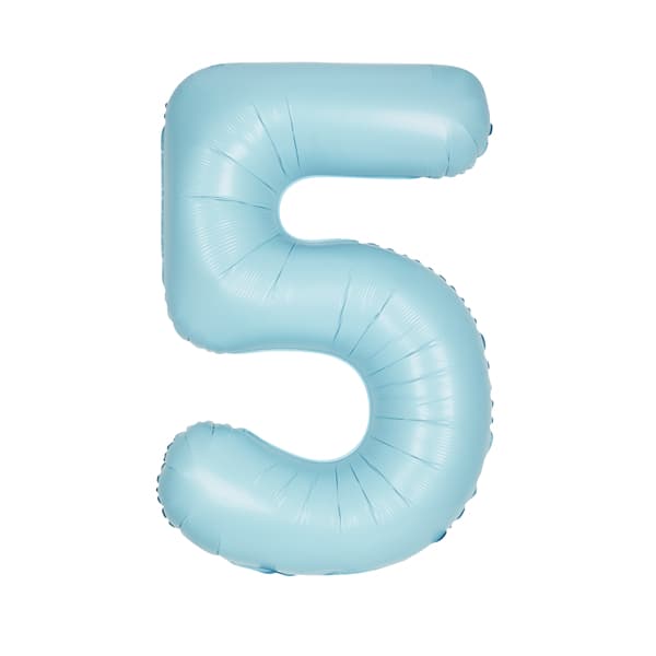 (image for) 34" Pastel Matte Blue Number 5 Supershape Balloons