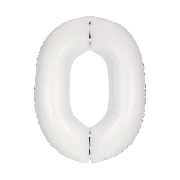 (image for) 34" Matte White Number 0 Supershape Balloons