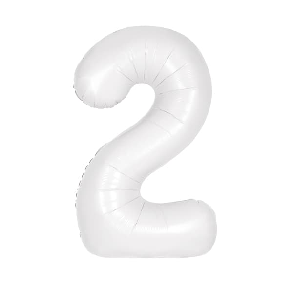 (image for) 34" Matte White Number 2 Supershape Balloons