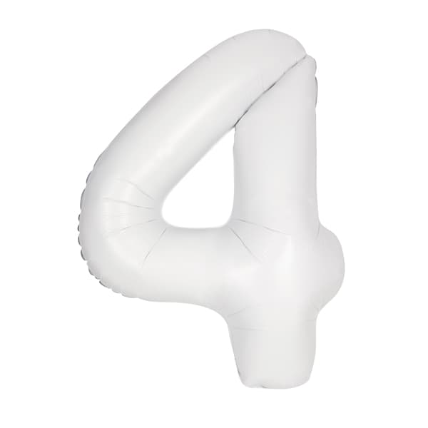 (image for) 34" Matte White Number 4 Supershape Balloons