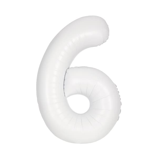 (image for) 34" Matte White Number 6 Supershape Balloons