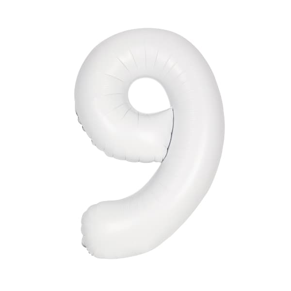 (image for) 34" Matte White Number 9 Supershape Balloons