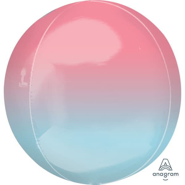 (image for) Pastel Pink & Blue Ombre Orbz Foil Balloons