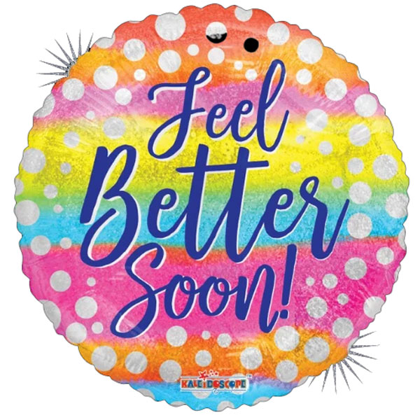 18" Feel Better Soon Dots Shape Balloons