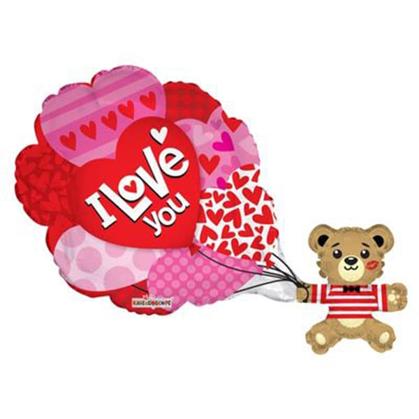 (image for) 36" I Love You Teddy Supershape Foil Balloons