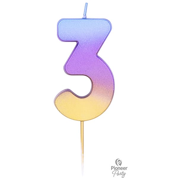 (image for) Rainbow Ombre Number 3 Candle