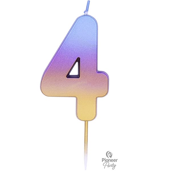 (image for) Rainbow Ombre Number 4 Candle