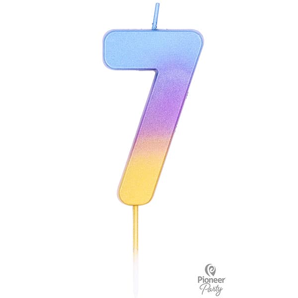 (image for) Rainbow Ombre Number 7 Candle