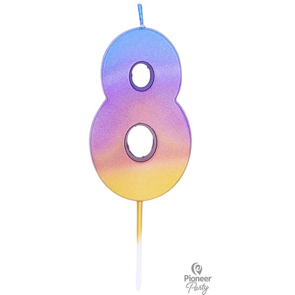 (image for) Rainbow Ombre Number 8 Candle