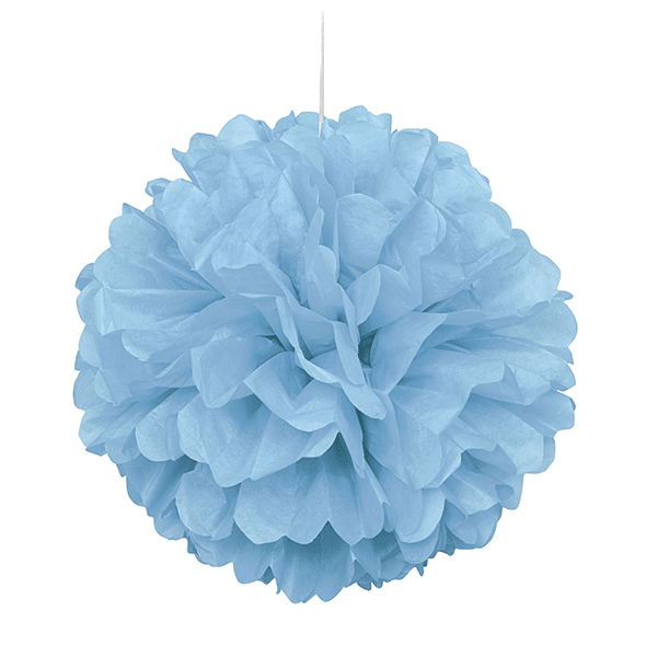 (image for) 16" Powder Blue Puff Tissue Decoration