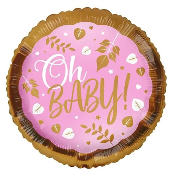 (image for) 18" Oh Baby! Pink Eco Foil Balloons