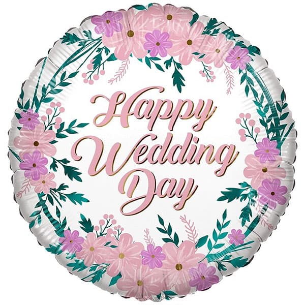 (image for) 18" Happy Wedding Day Eco Foil Balloons