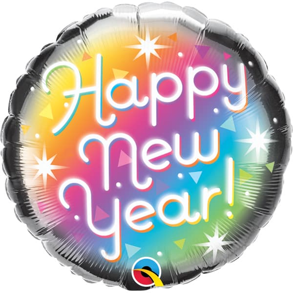 (image for) 18" Happy New Year Colourful Foil Balloons