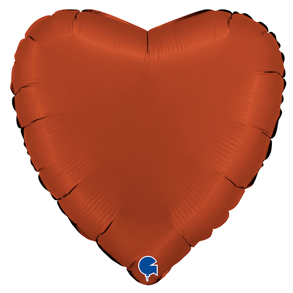 (image for) 18" Grabo Satin Brick Red Heart Foil Balloons