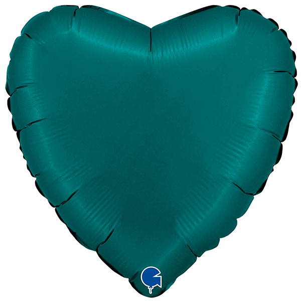 (image for) 18" Grabo Satin Emerald Green Heart Foil Balloons