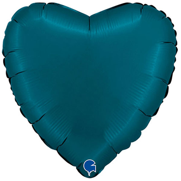 (image for) 18" Grabo Satin Petrol Blue Heart Foil Balloons