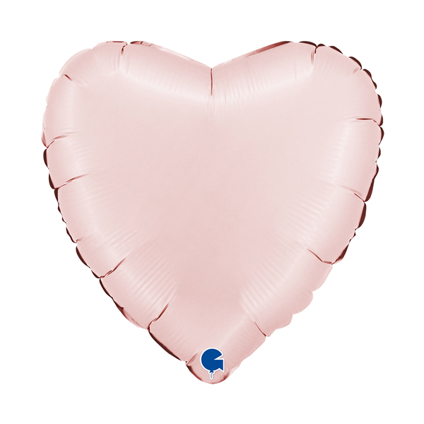 (image for) 18" Grabo Satin Pastel Pink Heart Shaped Foil Balloons