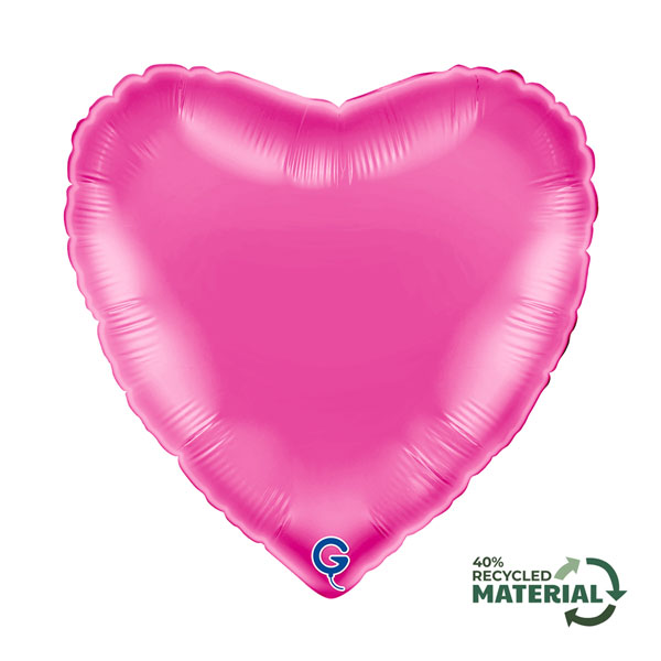 18" Grabo Fuchsia Pink Heart Foil Balloons