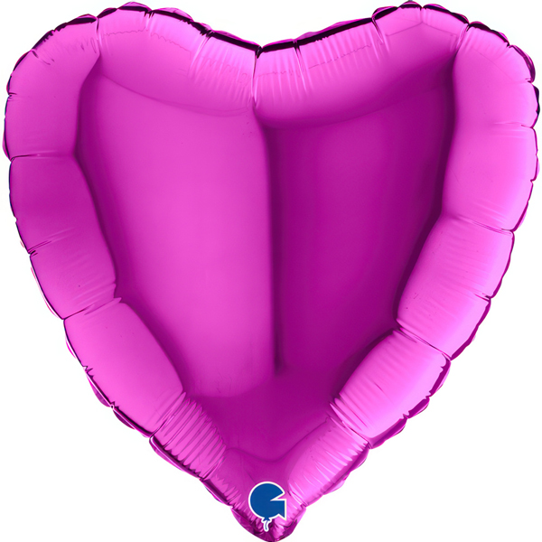 (image for) 18" Grabo Metallic Purple Heart Foil Balloons