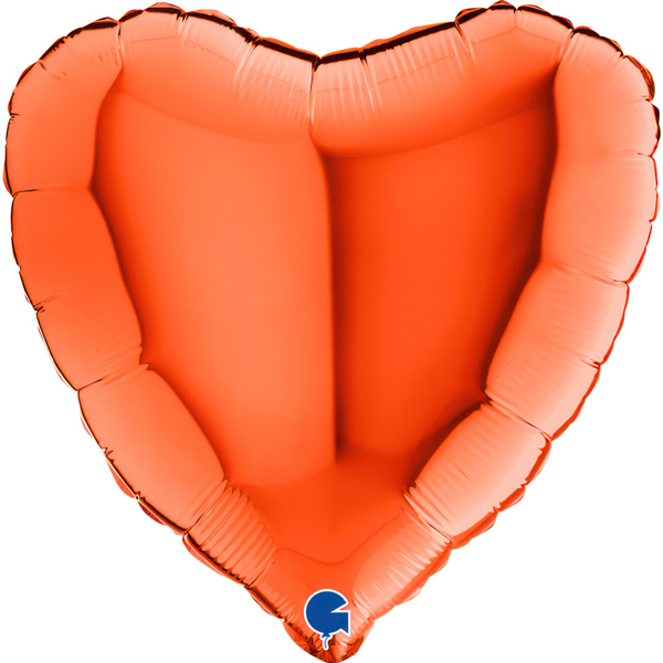 (image for) 18" Grabo Metallic Orange Heart Foil Balloons