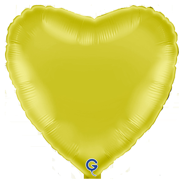 18" Grabo Metallic Yellow Heart Foil Balloons